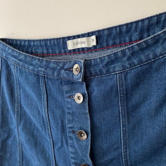 Denim Button Down Skirt - Picture 3 of 3